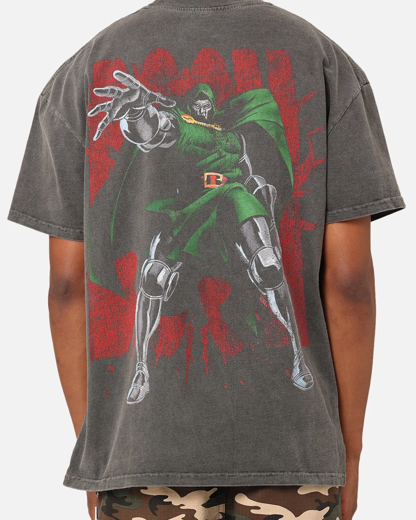 crew neck outdoor concert Marvel Doctor Doom Heavyweight Vintage T-Shirt Black Wash