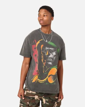 Comfort Style Layered Collar Structure Marvel Doctor Doom Heavyweight Vintage T-Shirt Black Wash