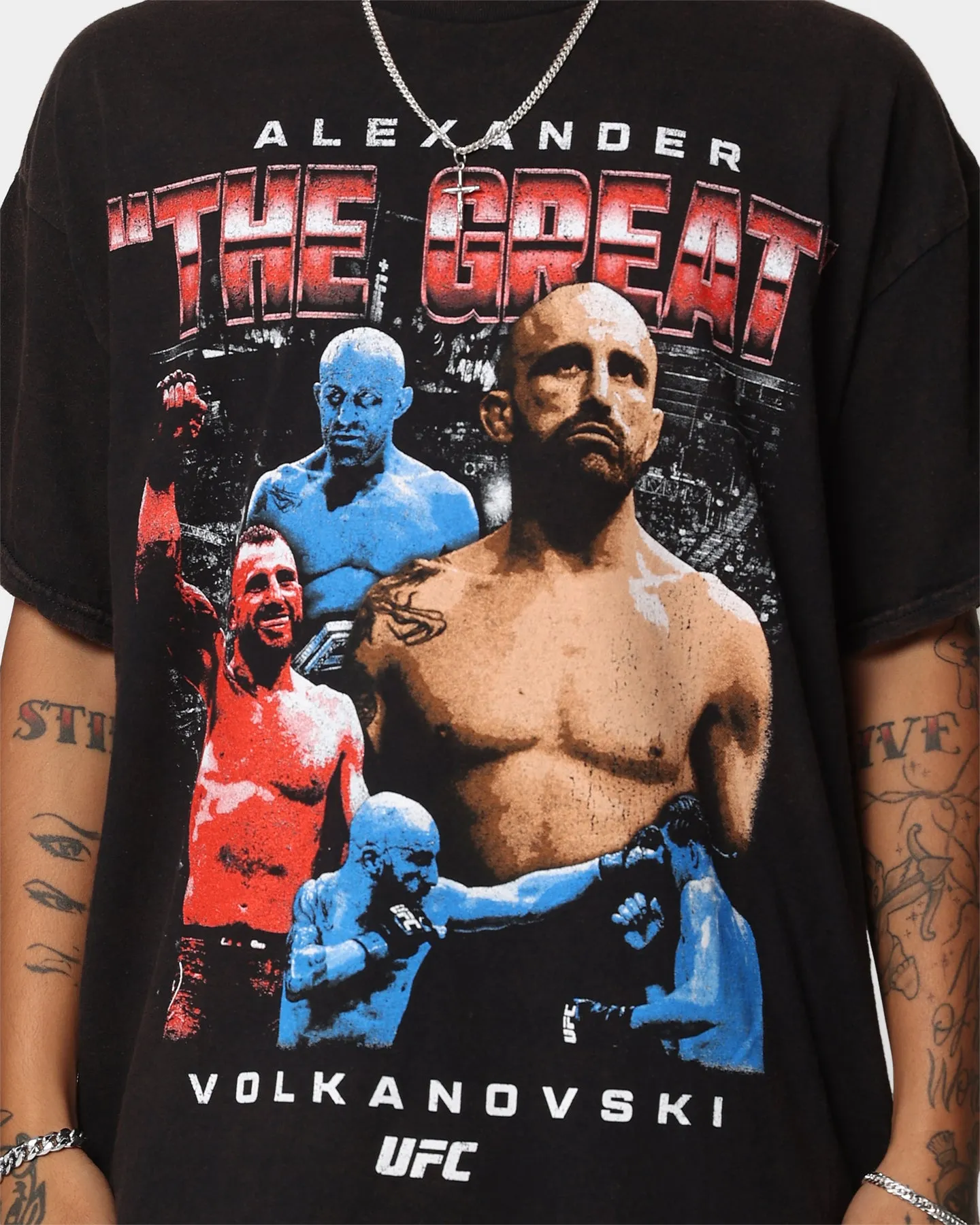 Sporty Style UFC By Goat Crew Alexander The Great Vintage T-Shirt Black Wash