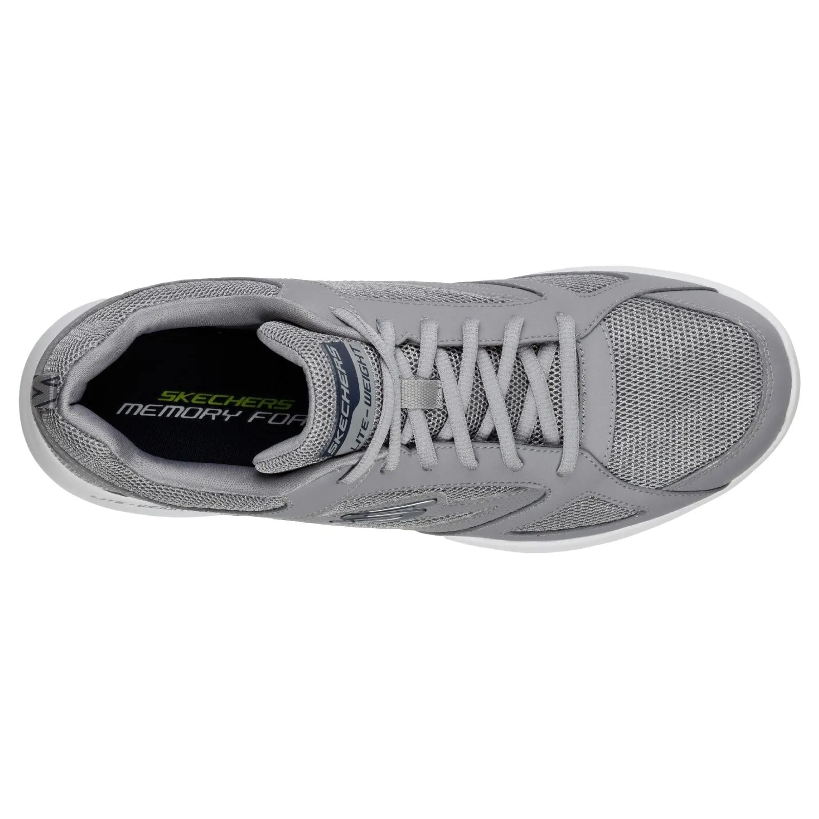 Slip On Style Skechers Mens Dynamight 2.0 Lace Up Memory Foam Trainer Grey