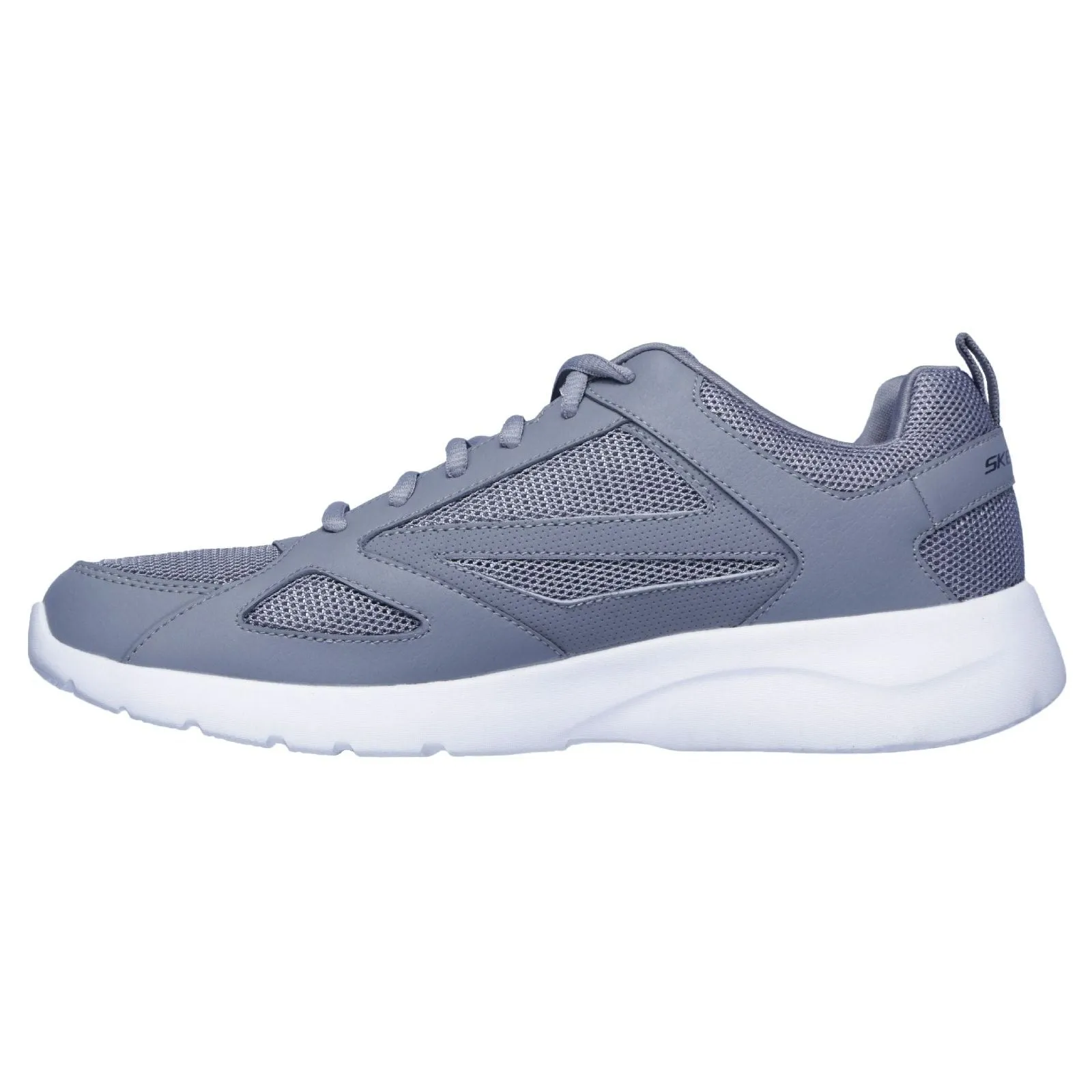 Reinforced toe box Slip Safe Skechers Mens Dynamight 2.0 Lace Up Memory Foam Trainer Grey