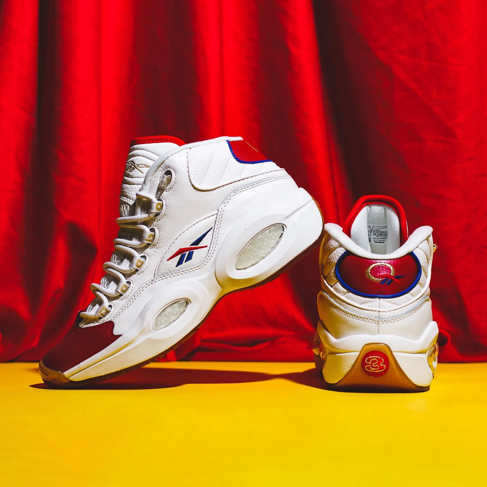 Energy Propulsion Plate Reebok Classics Basketball Men Question Mid Allen Iverson White Red Blue GZ7099