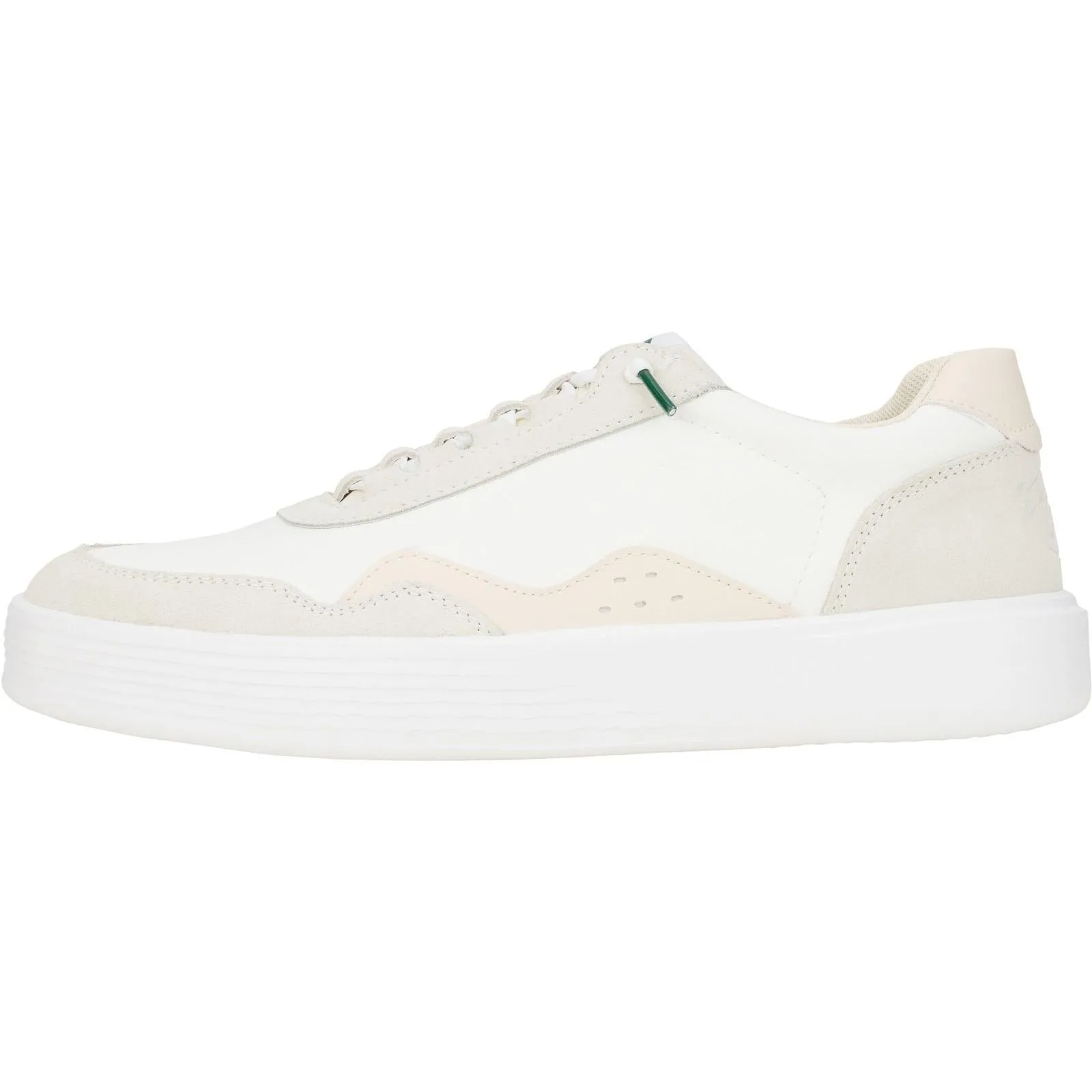All Weather Everyday Users HEYDUDE Mens Hudson Classic Trainers Light Beige/White