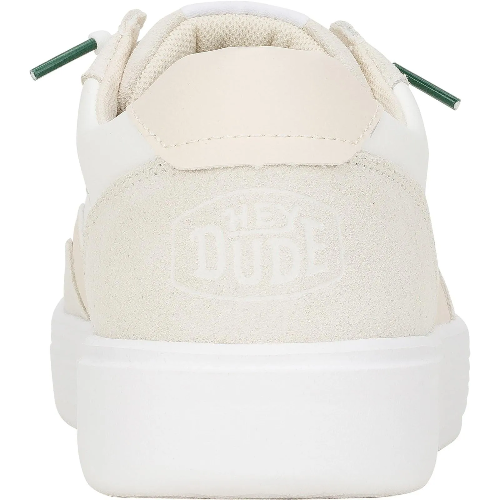HEYDUDE Mens Hudson Classic Trainers Light Beige/White Ergonomic Heel Cup Urban Sleek