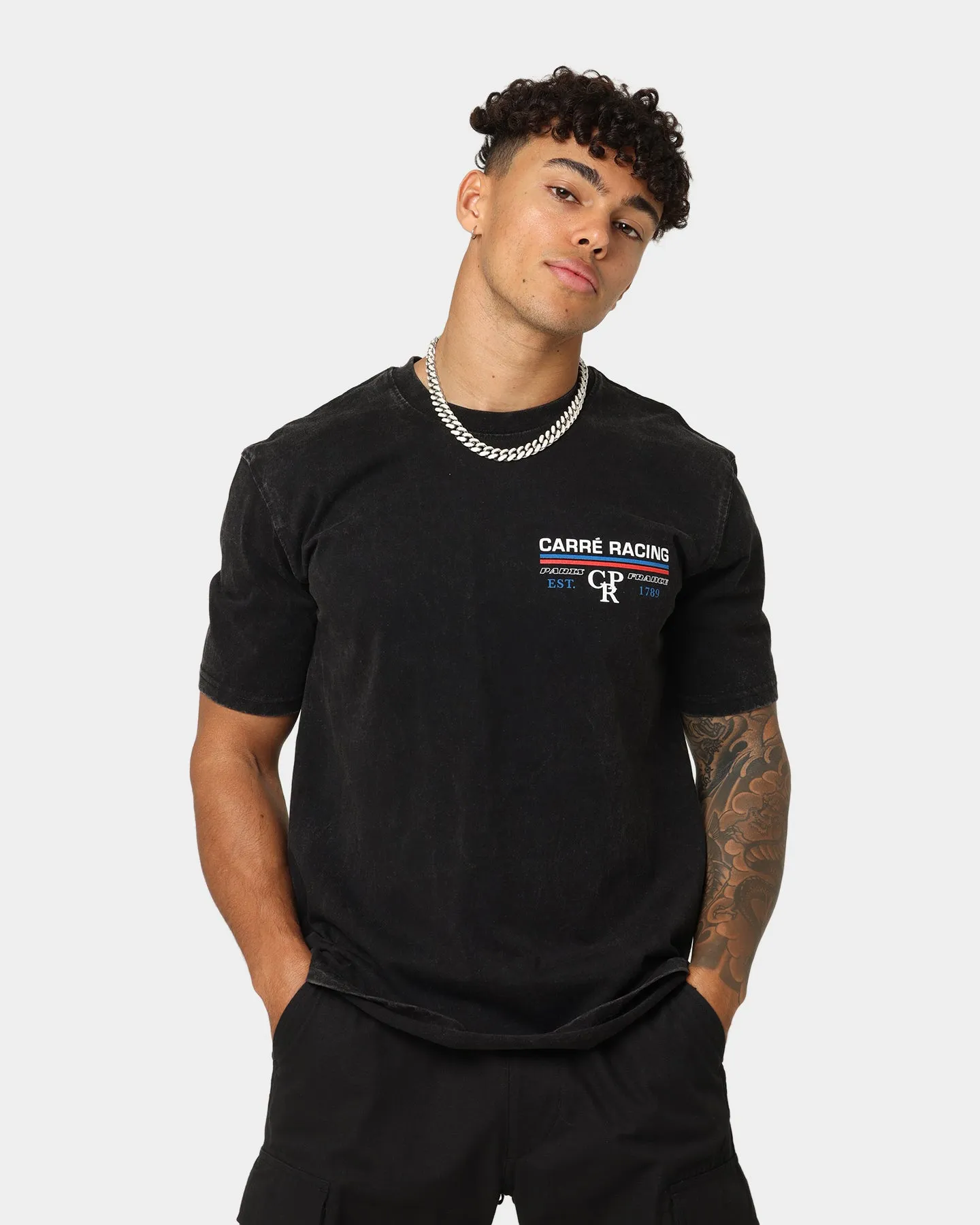 Weekend Smart Wrinkle Resistant Material Carre Track Day T-Shirt Black Wash