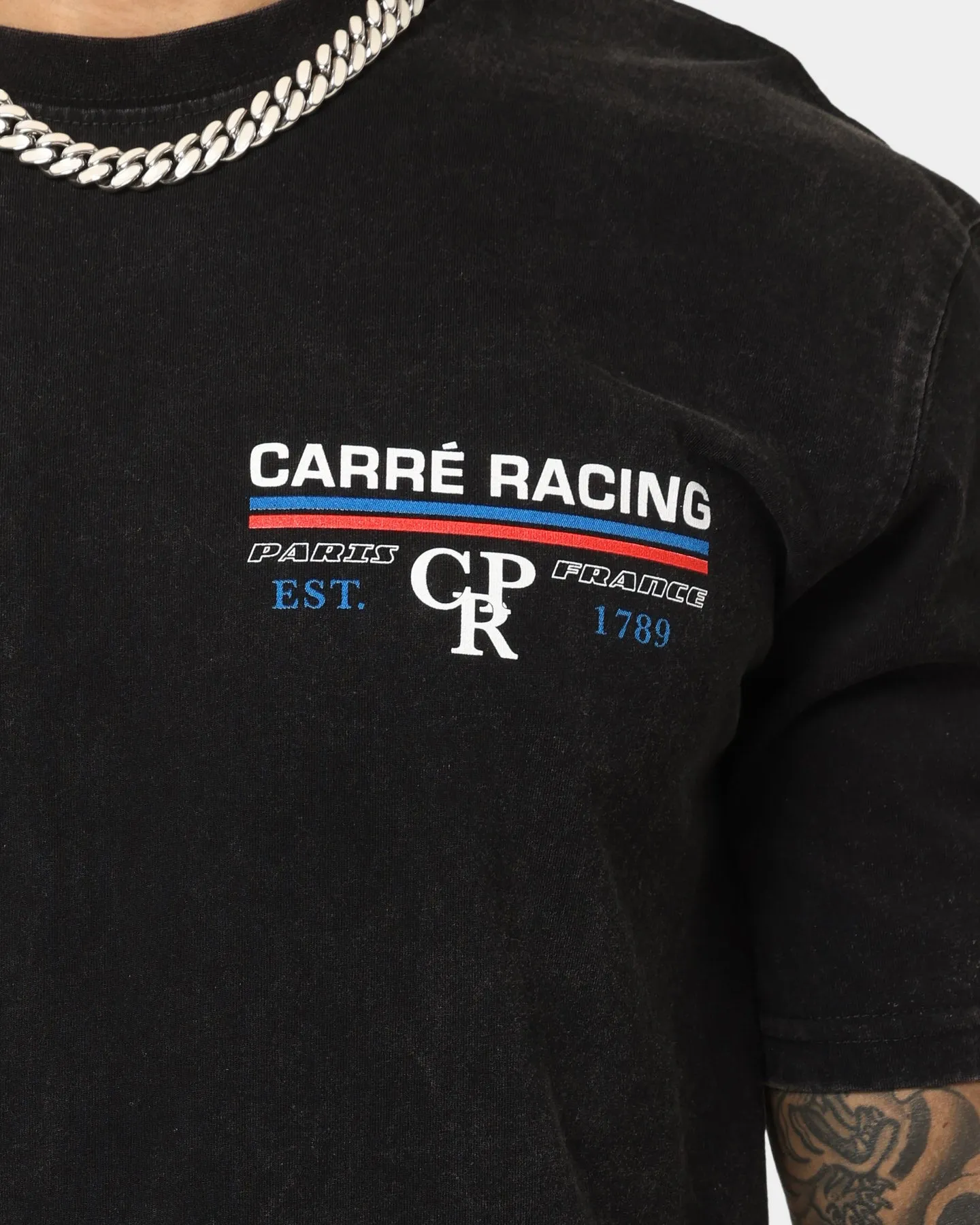 Carre Track Day T-Shirt Black Wash Trendy Top