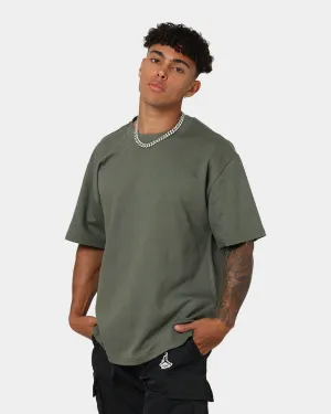 Travel Trend Curved Hemline AS Colour Heavy T-Shirt Cypress