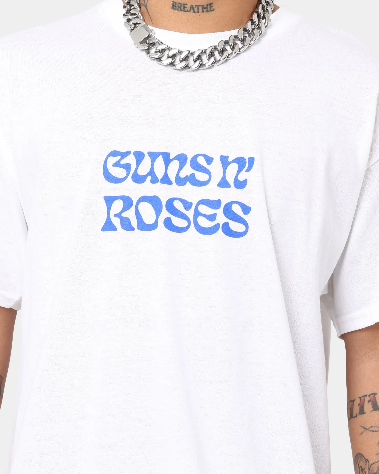 Guns n Roses Appetite Ticket T-Shirt White Breathable mesh