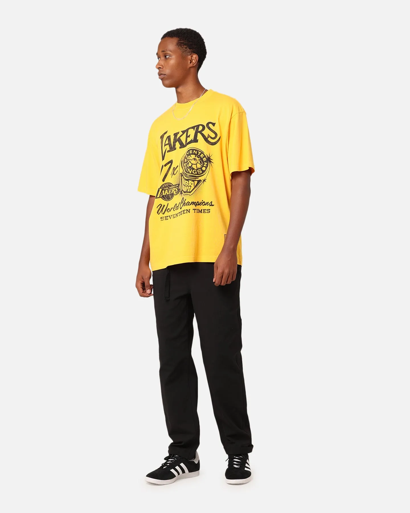 Effortless Fashion Skin Friendly Blends Mitchell & Ness Los Angeles Lakers Rings T-Shirt Ochre