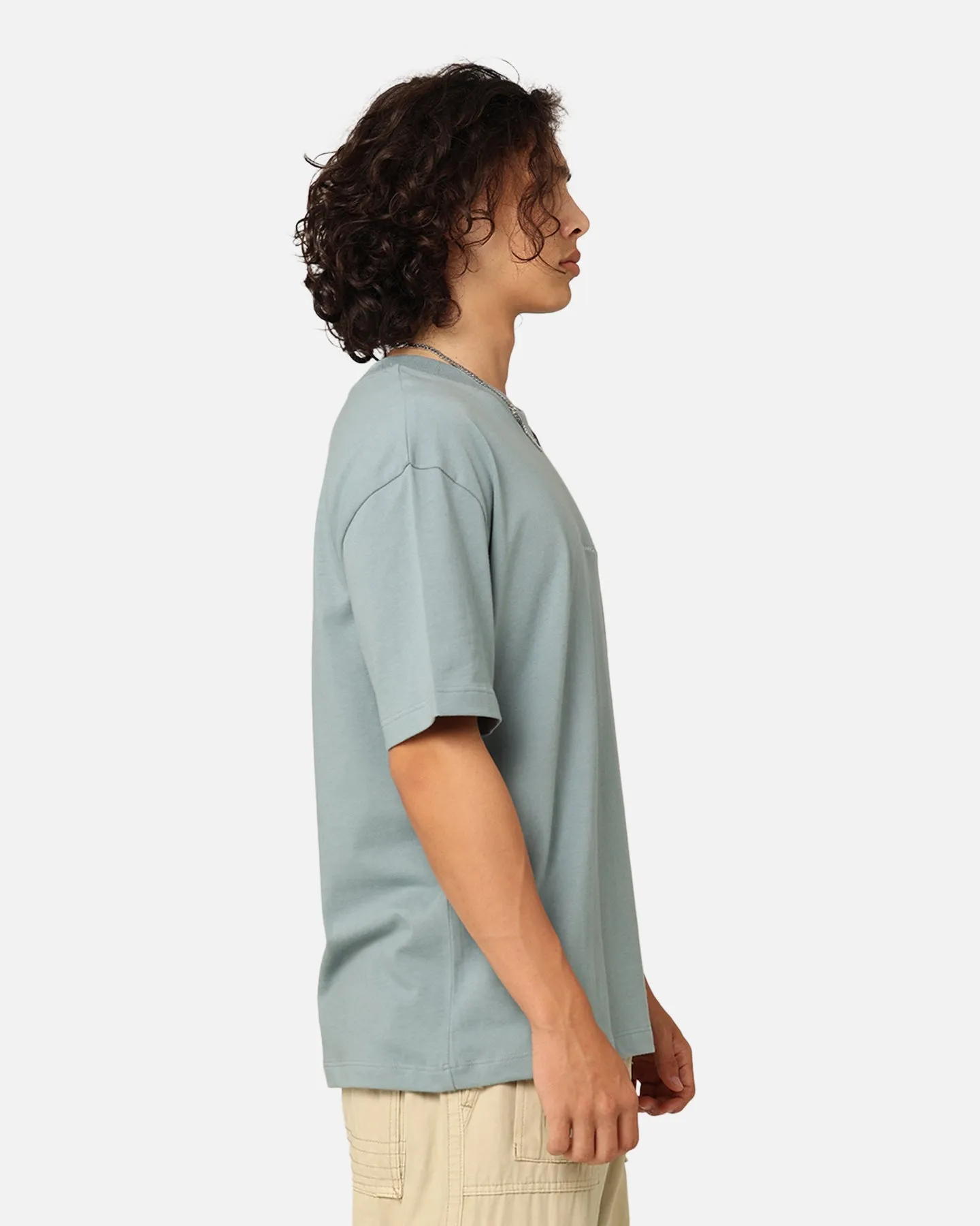 Fashionable Layer Microfiber texture Champion Heritage New Script T-Shirt Sage Shimmer Green
