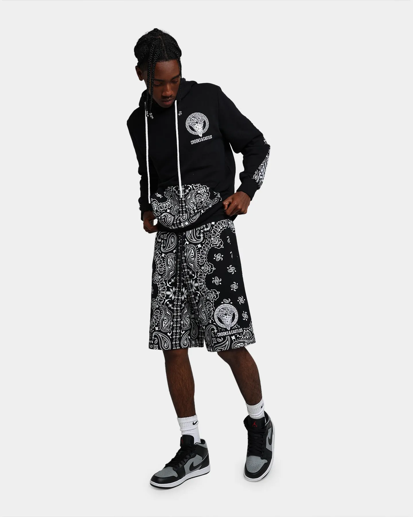 Crooks & Castles Bandana Core Shorts Black Anorak Sport Comfort