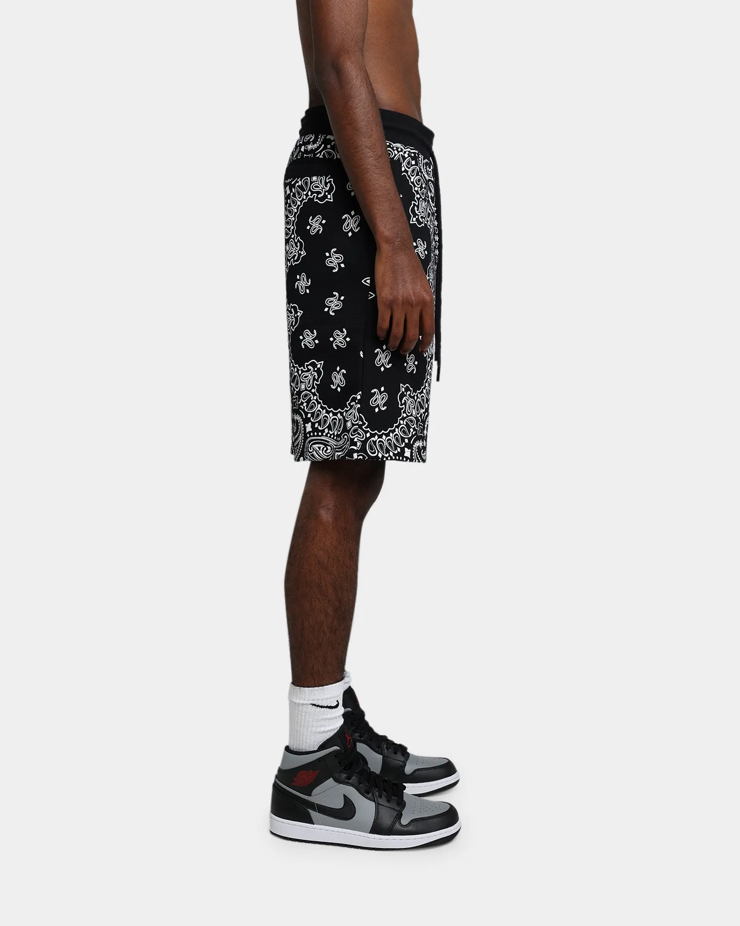 Crooks & Castles Bandana Core Shorts Black cyclists muted colors