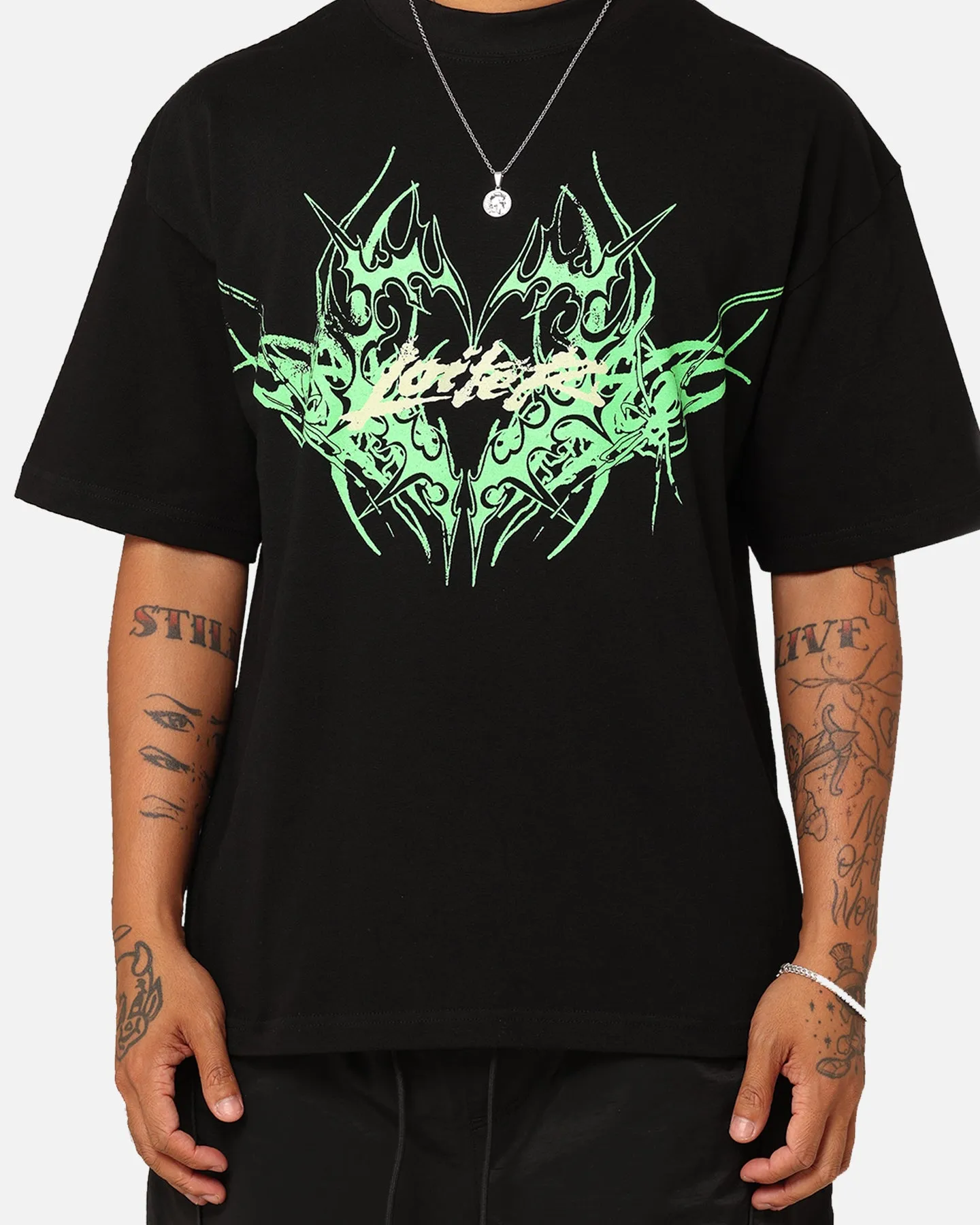 Loiter Lotus Oversized T-Shirt Black Daily Style Classic Outfit Style