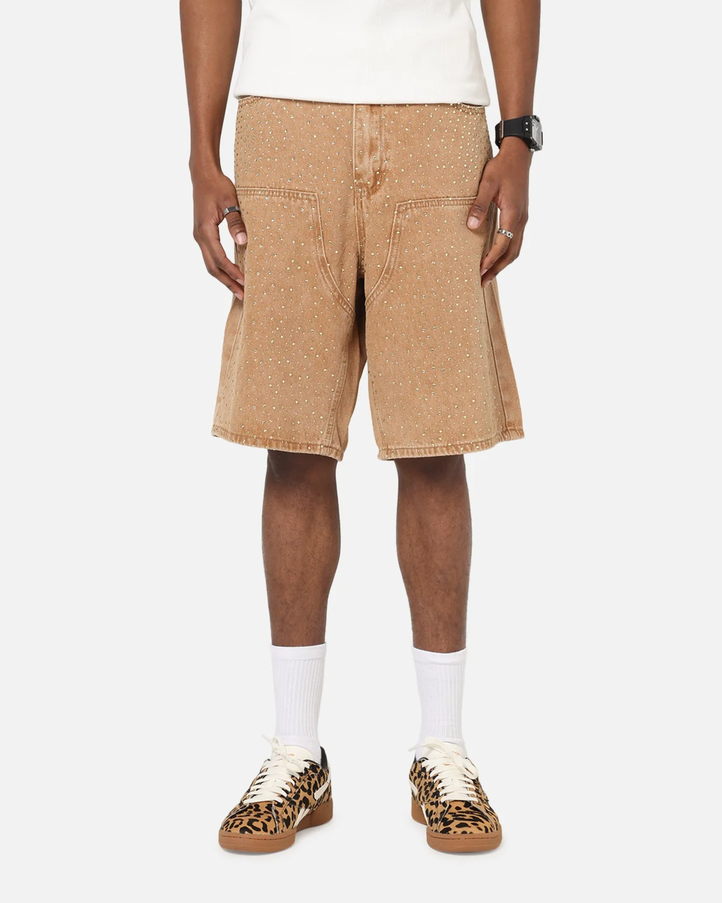XXIII Diamond Buckle Back Jorts Vintage Sand Comfortable Stretch