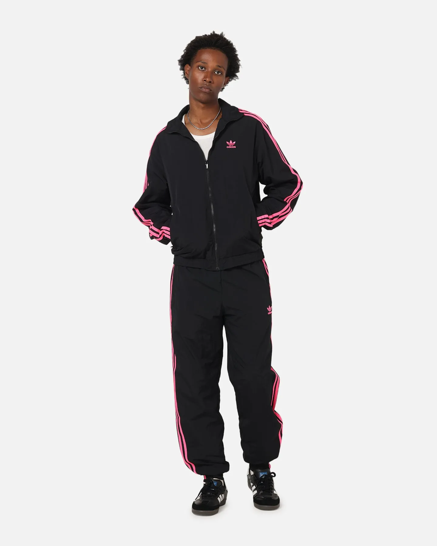 Adidas Firebird Track Jacket Black/Lucid Pink Minimalist Aesthetic Love