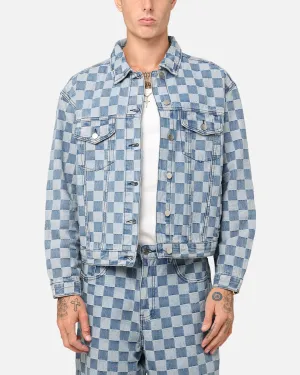 XXIII Checker Board Trucker Jacket Blue Alternative Mountain Ready