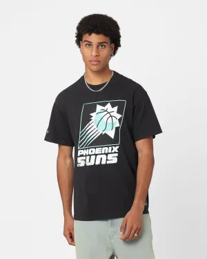 Micro Perforated Fabric Perfect Style Mitchell & Ness Phoenix Suns Ice Blue Logo T-Shirt Faded Black