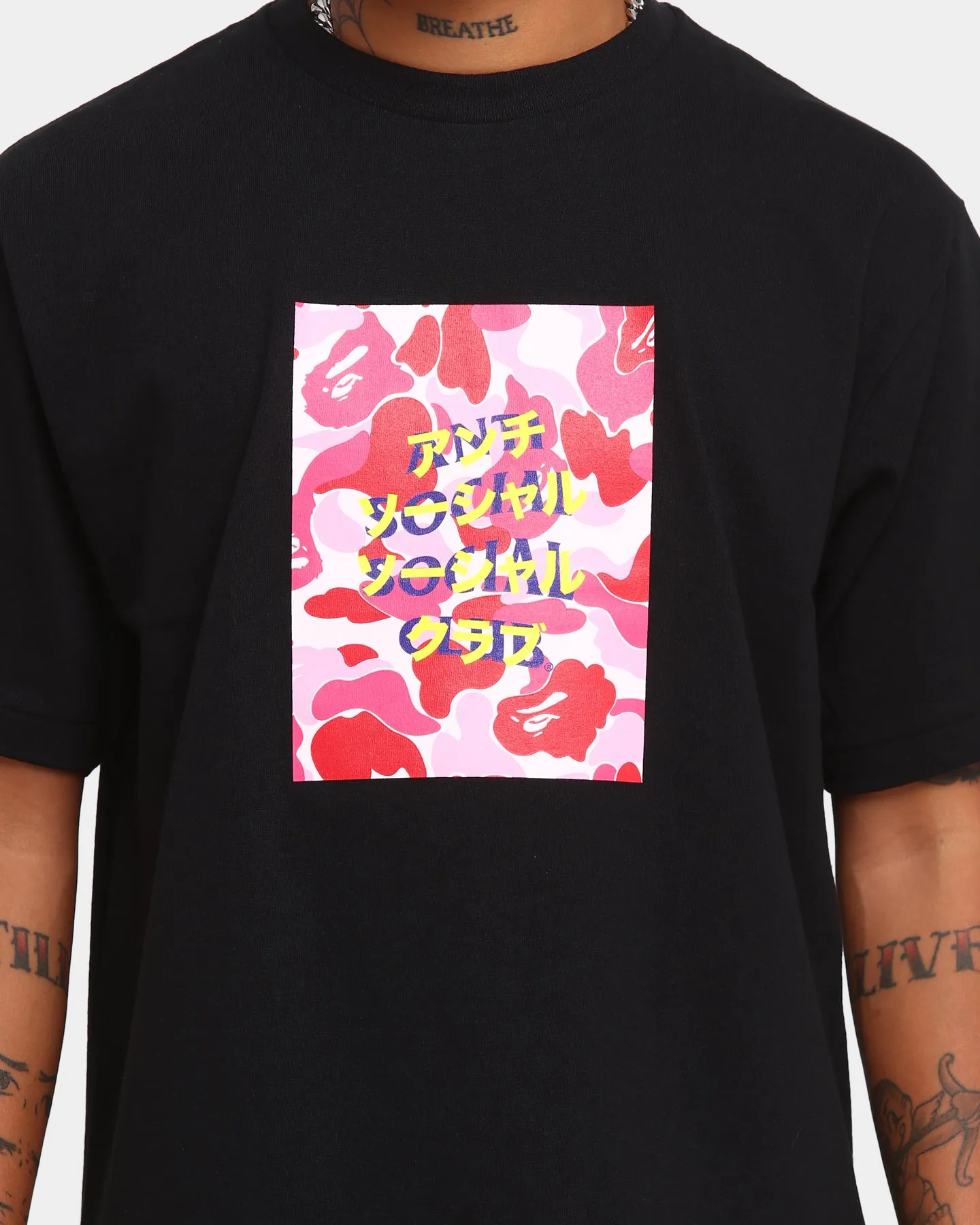 Anti Social Social Club BAPE x ASSC Camo Box T-Shirt Black/Pink Modern Style Trend