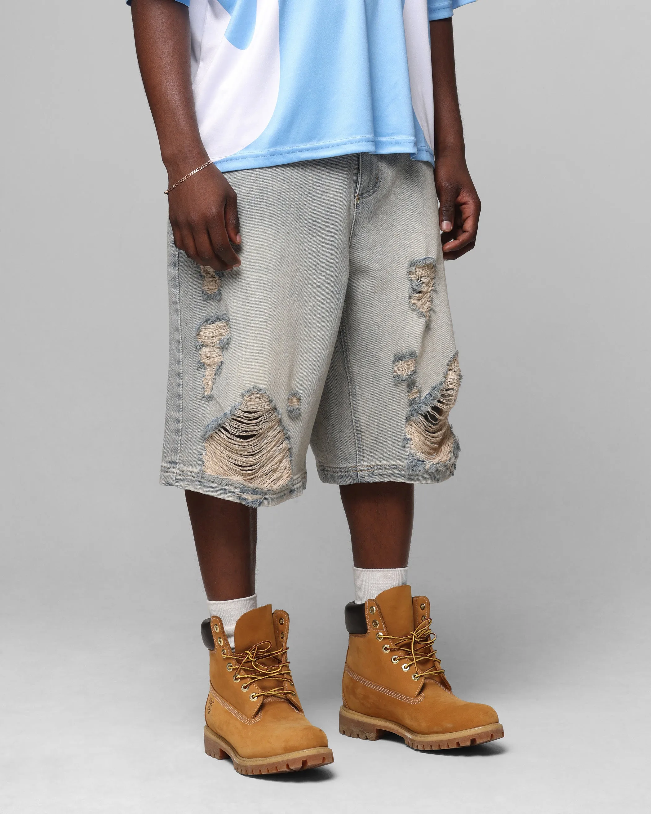 breathable panels Loiter Collateral Distressed Jorts Vintage Blue