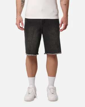 Sun Ready creative industry Saint Morta Inferno Baggy Denim Shorts Black Shadow