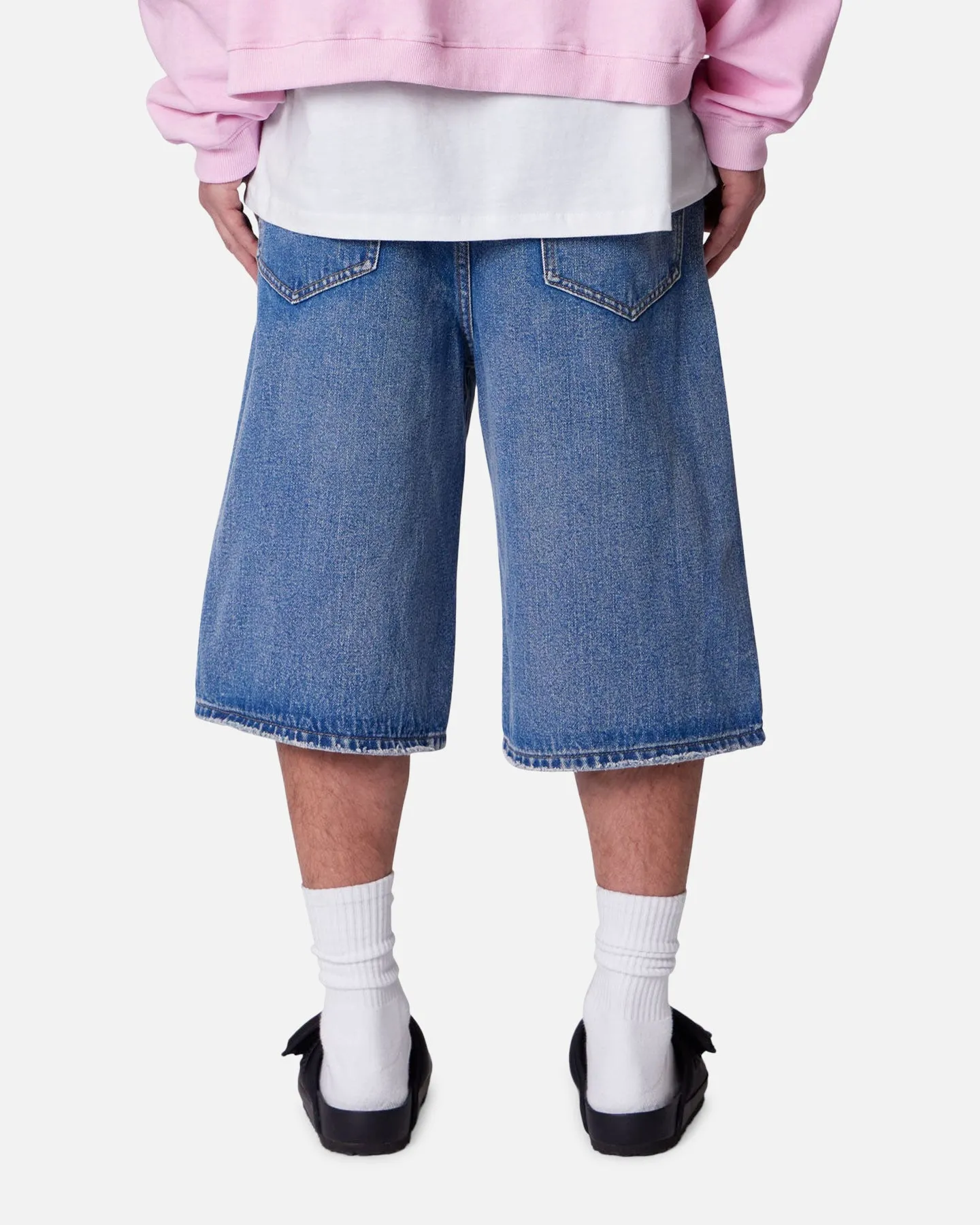 hikers MNML Ultra Baggy Denim Shorts Raw Blue