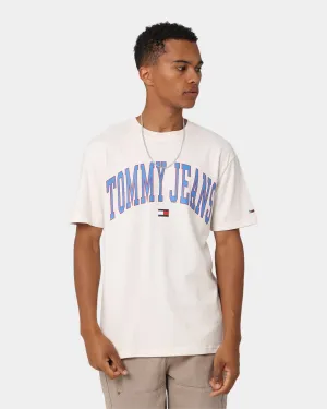 Practical Wear Comfortable Touch Tommy Jeans TJM Classic Collegiate T-Shirt Ancient White