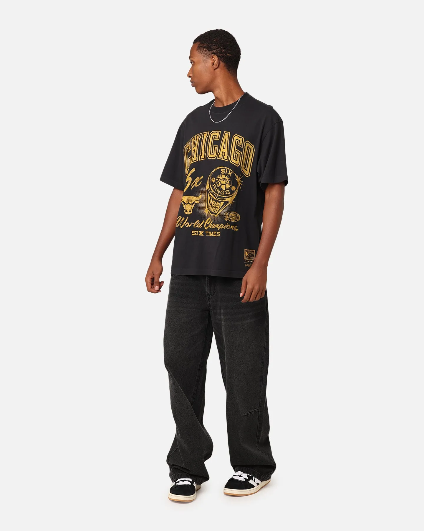 Timeless Design Comfortable clothing Mitchell & Ness Chicago Bulls Rings T-Shirt Faded Black