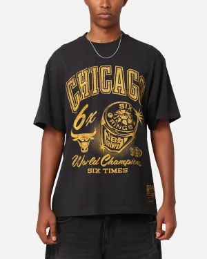 Outdoor Essentials Comfortable Design Mitchell & Ness Chicago Bulls Rings T-Shirt Faded Black