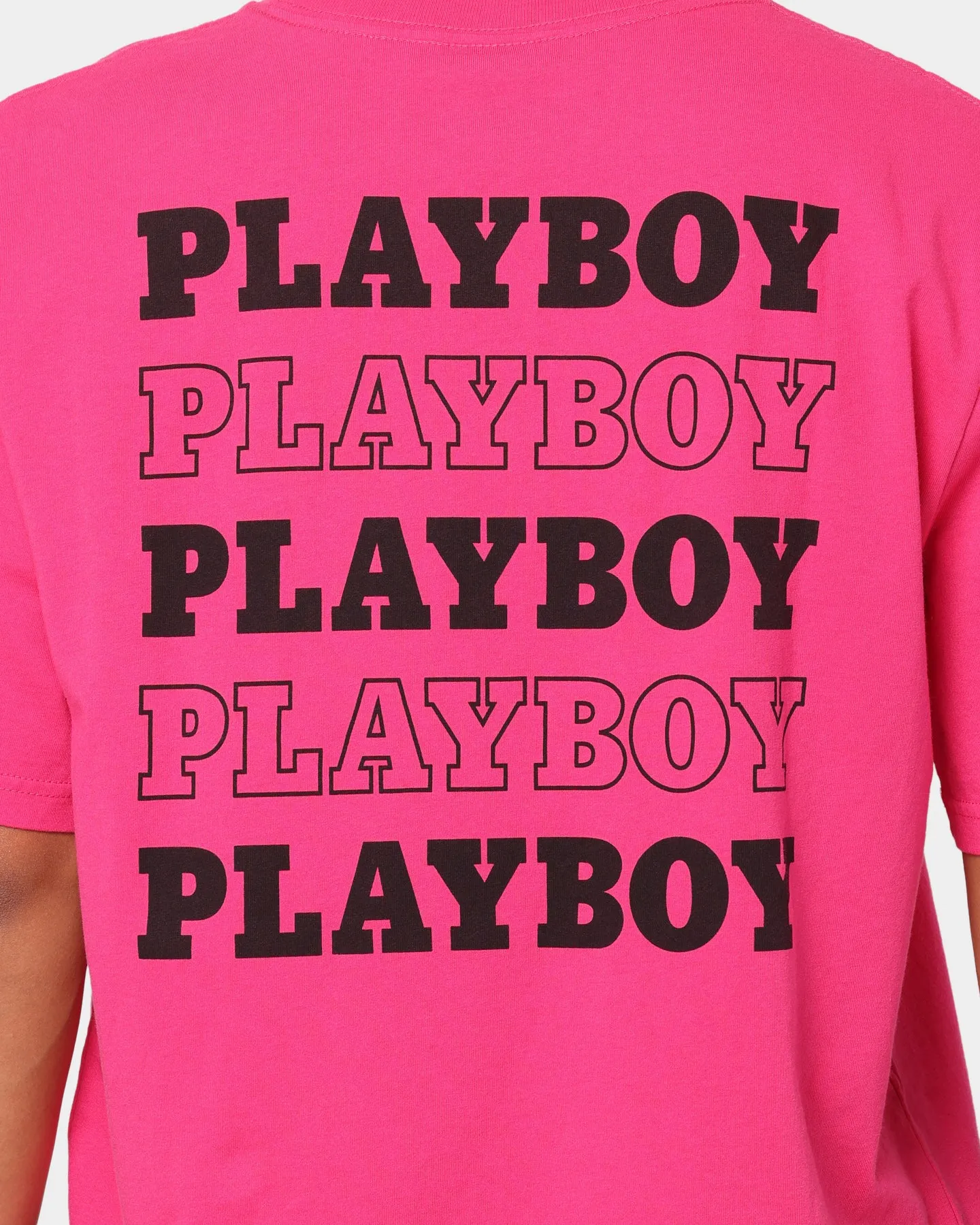 Breathable Wearable Playboy Stack T-Shirt Hot Pink