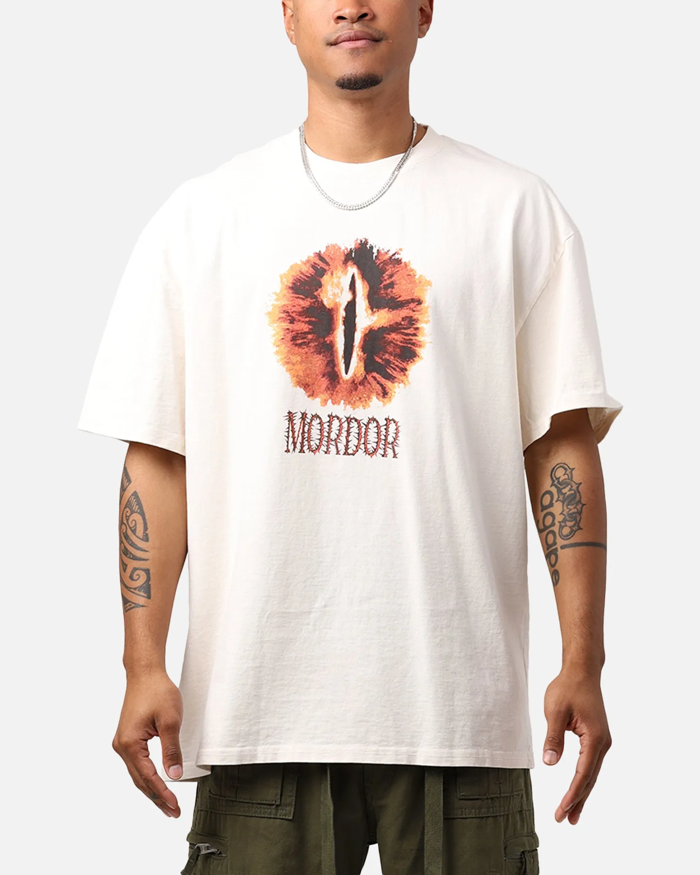 Flexible Shoulder Seams American Thrift X Lord Of The Rings Mordor Heavyweight T-Shirt Off White