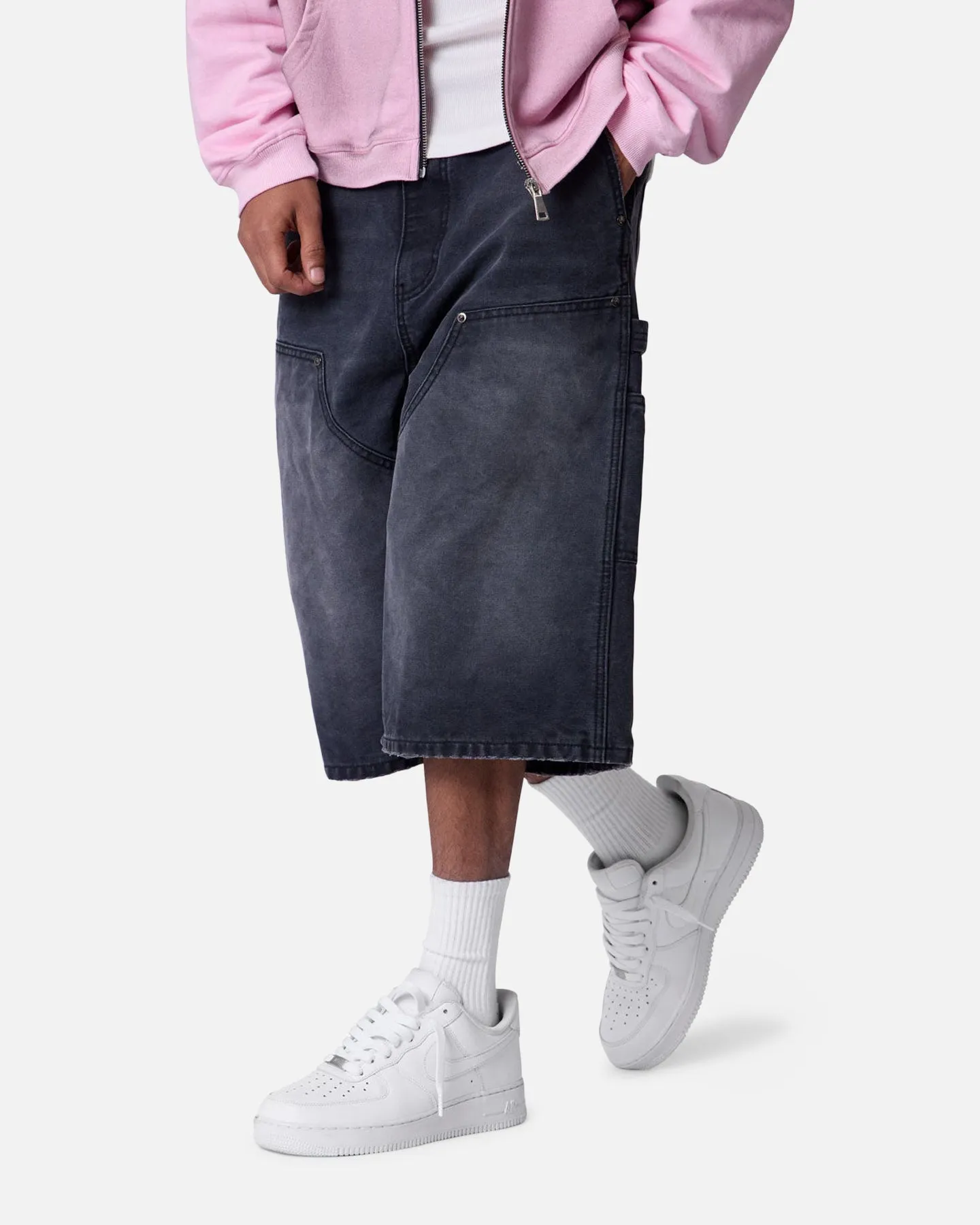 MNML Ultra Baggy Carpenter Shorts Washed Black Ultimate Ventilation Channels