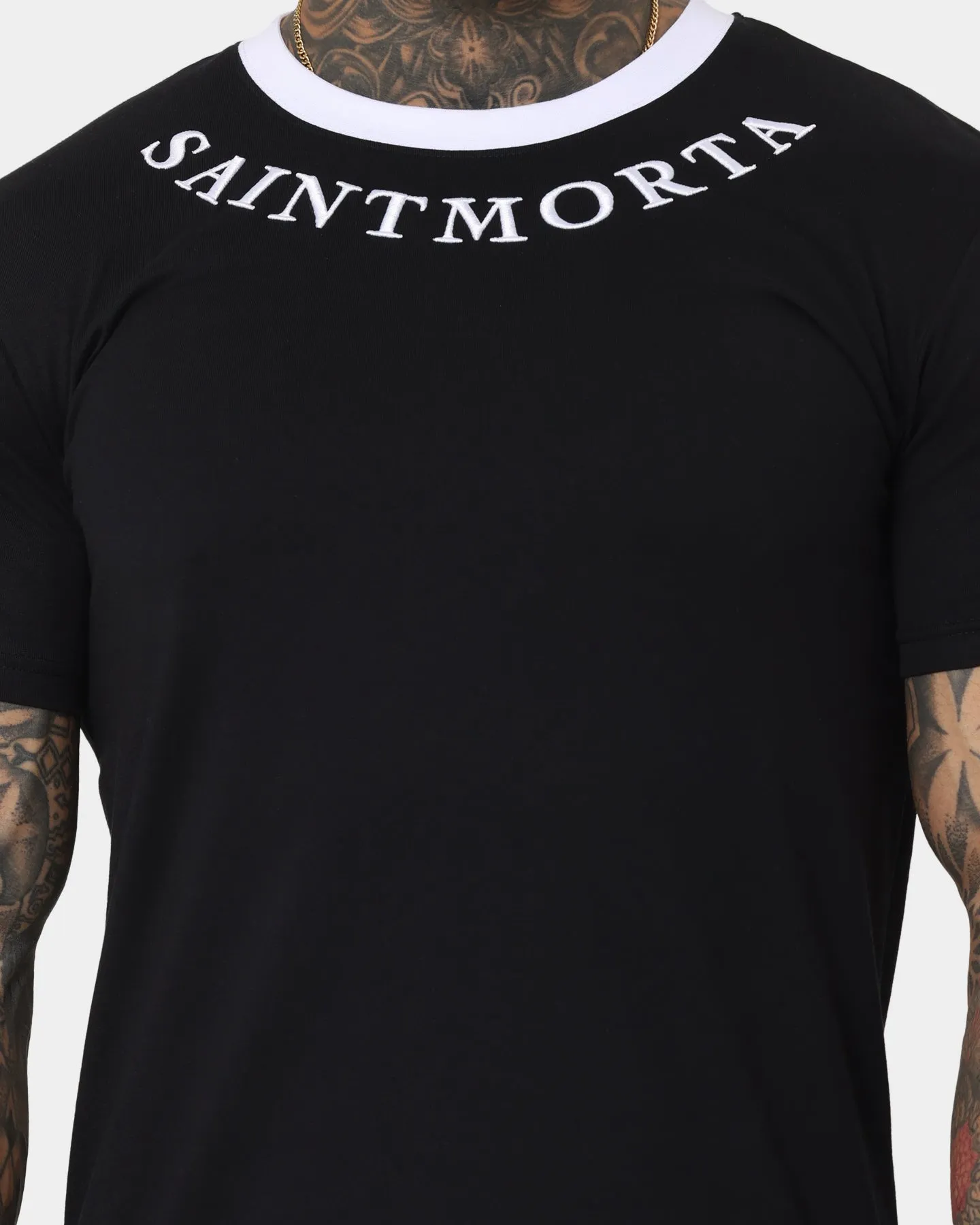 Saint Morta Sparta T-Shirt Black/White Natural Fiber Blend