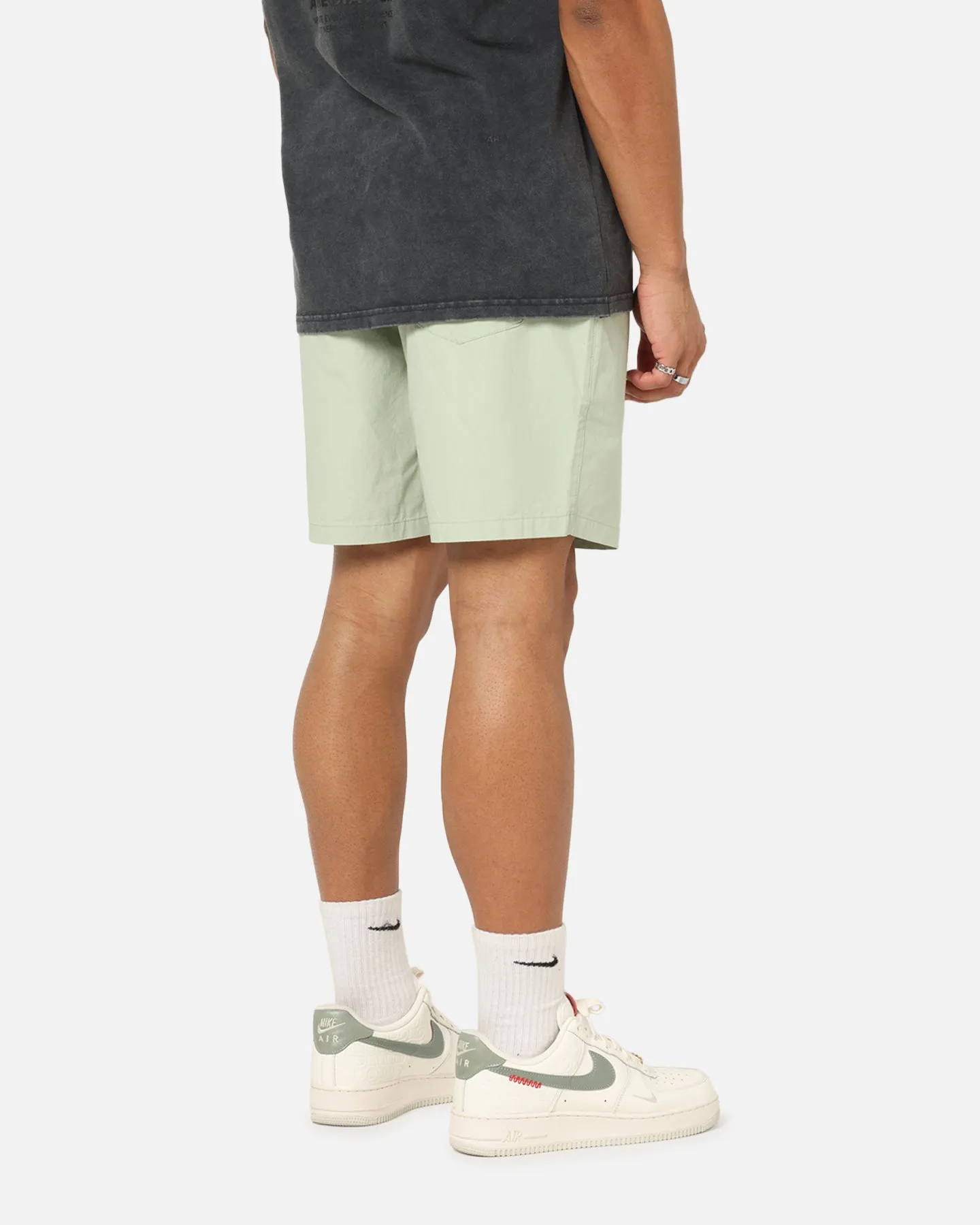 Urban Mood Breathable wear Carre Block Star Beach Shorts Sage