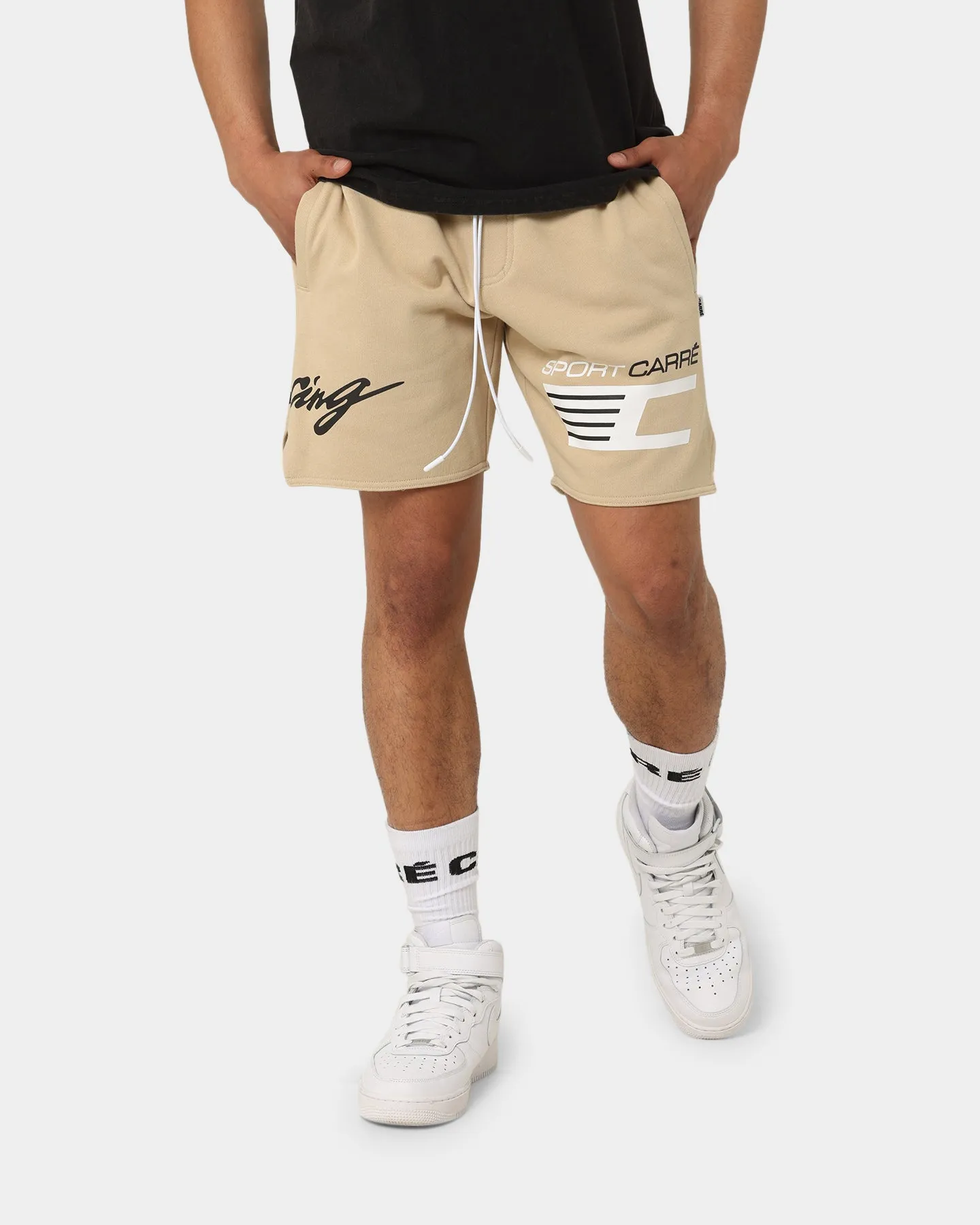 Carr?? Automobile Sweat Shorts Stone Stretch Fit Travel Style