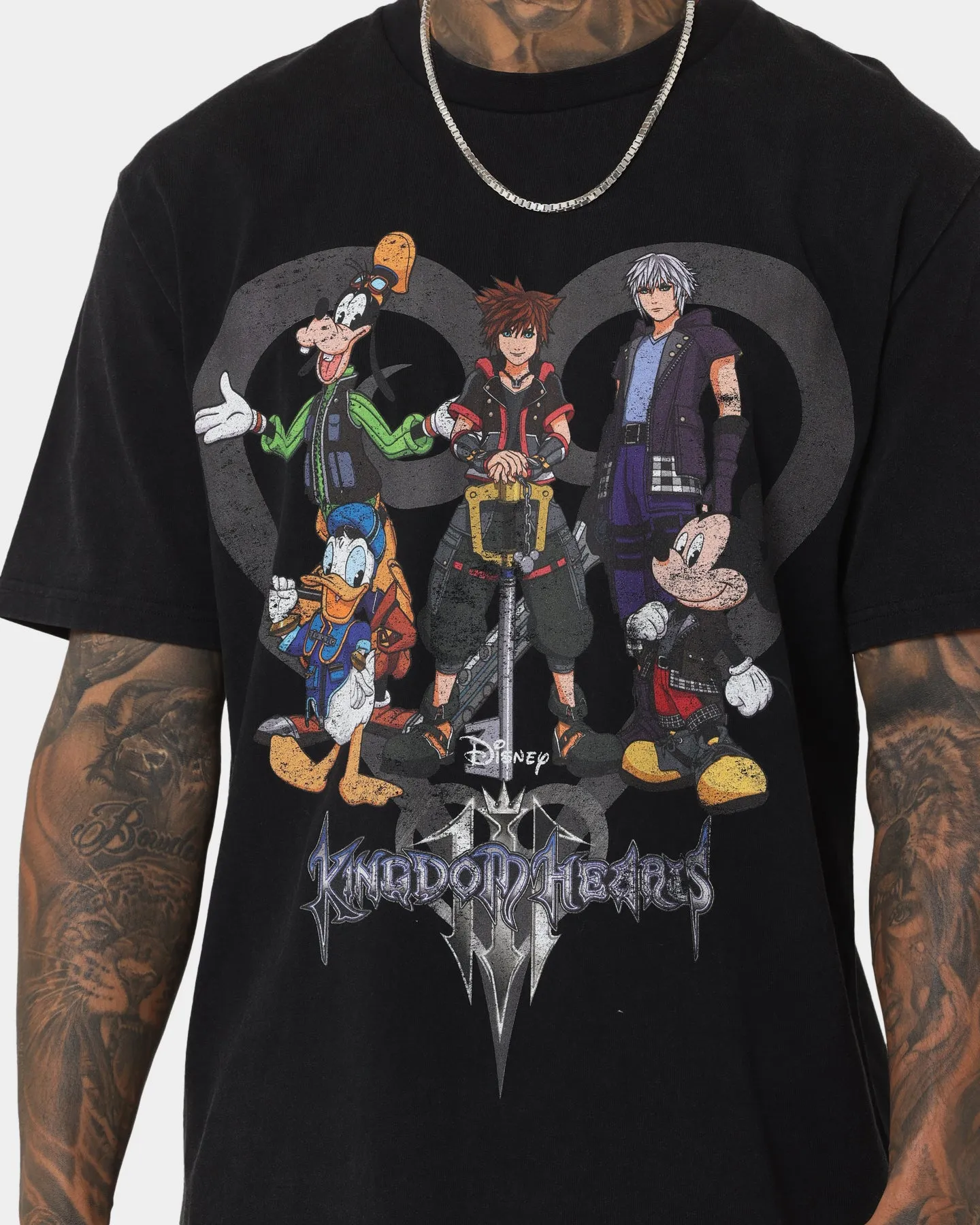 Layering Options Disney Kingdom Hearts Vintage T-Shirt Washed Black