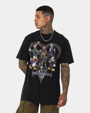 Disney Kingdom Hearts Vintage T-Shirt Washed Black Soft Cotton Feel Urban Smart