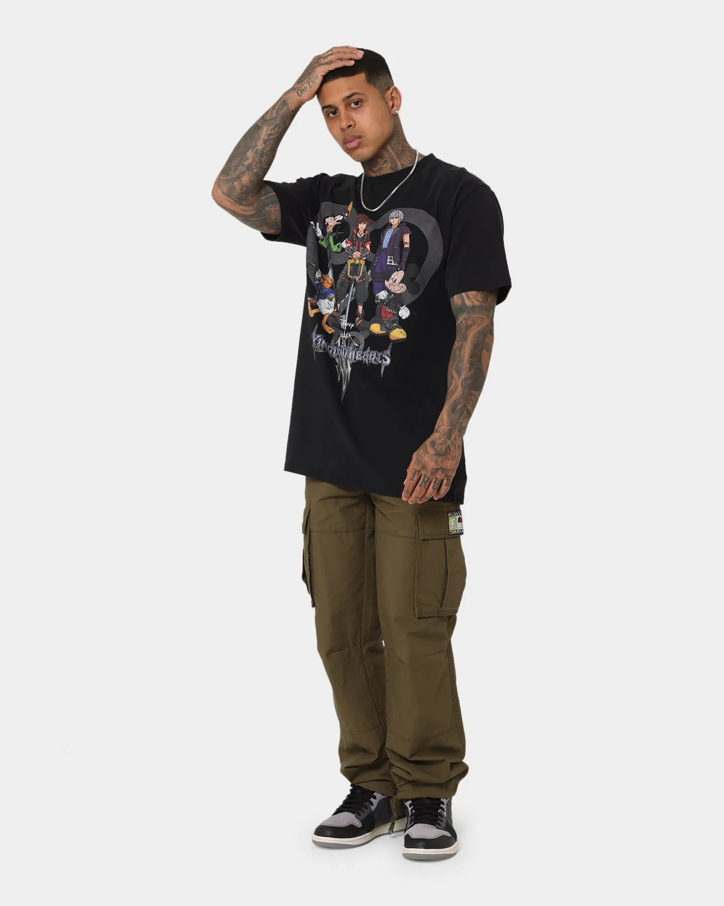 Recycled Polyester Thread Disney Kingdom Hearts Vintage T-Shirt Washed Black