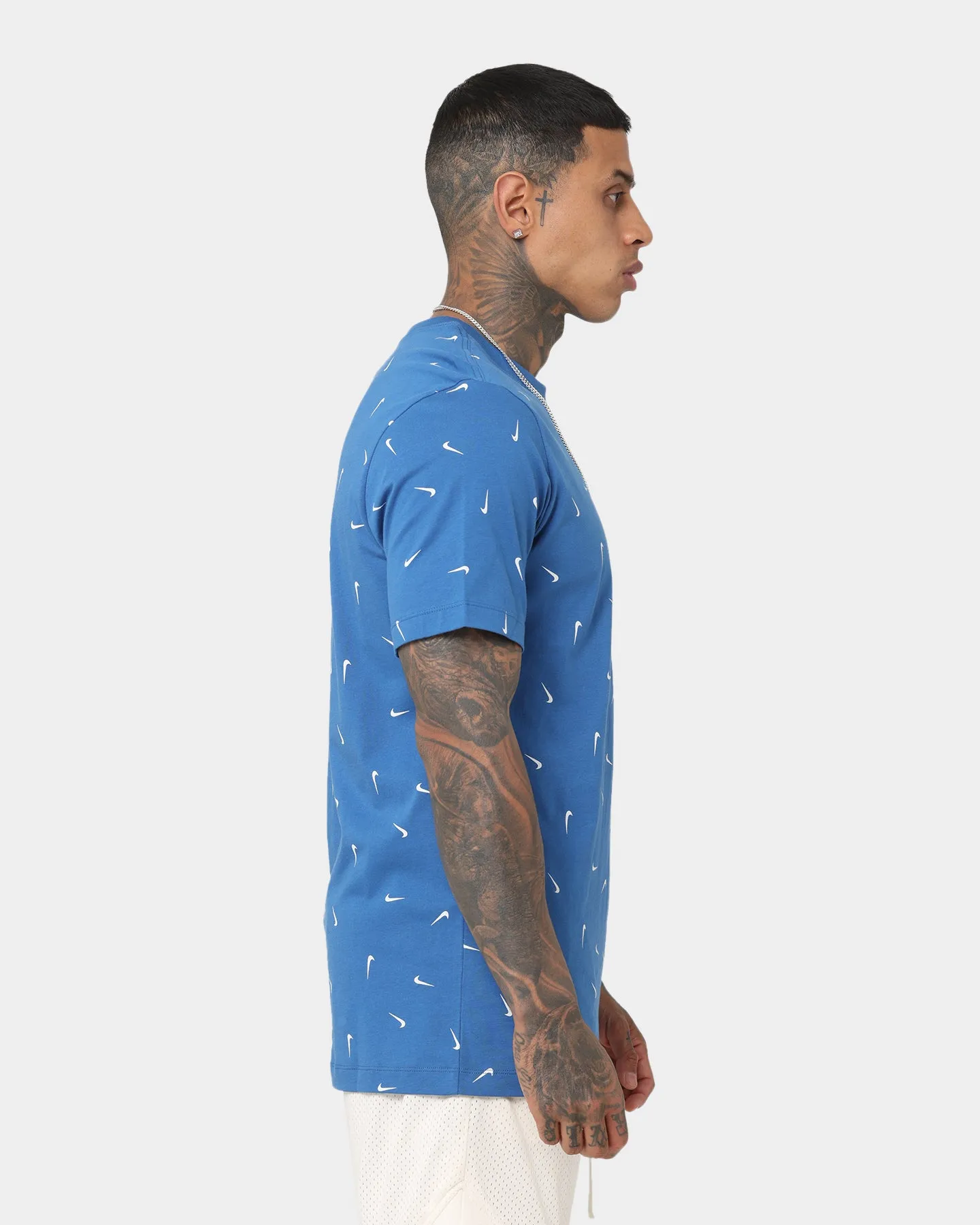 Nike Nike Sportswear Club All-Over Print T-Shirt Dark Marina Blue All-Day Comfort Wear