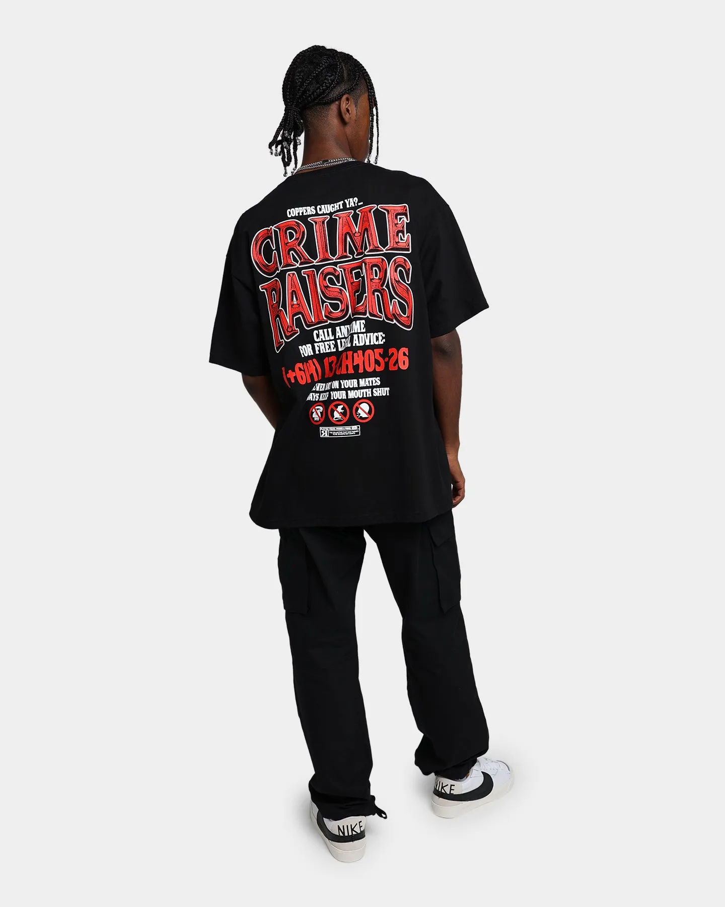 Eco Certified Textile Layered Hem Design Rats Get Fat Crime Raisers T-Shirt Black