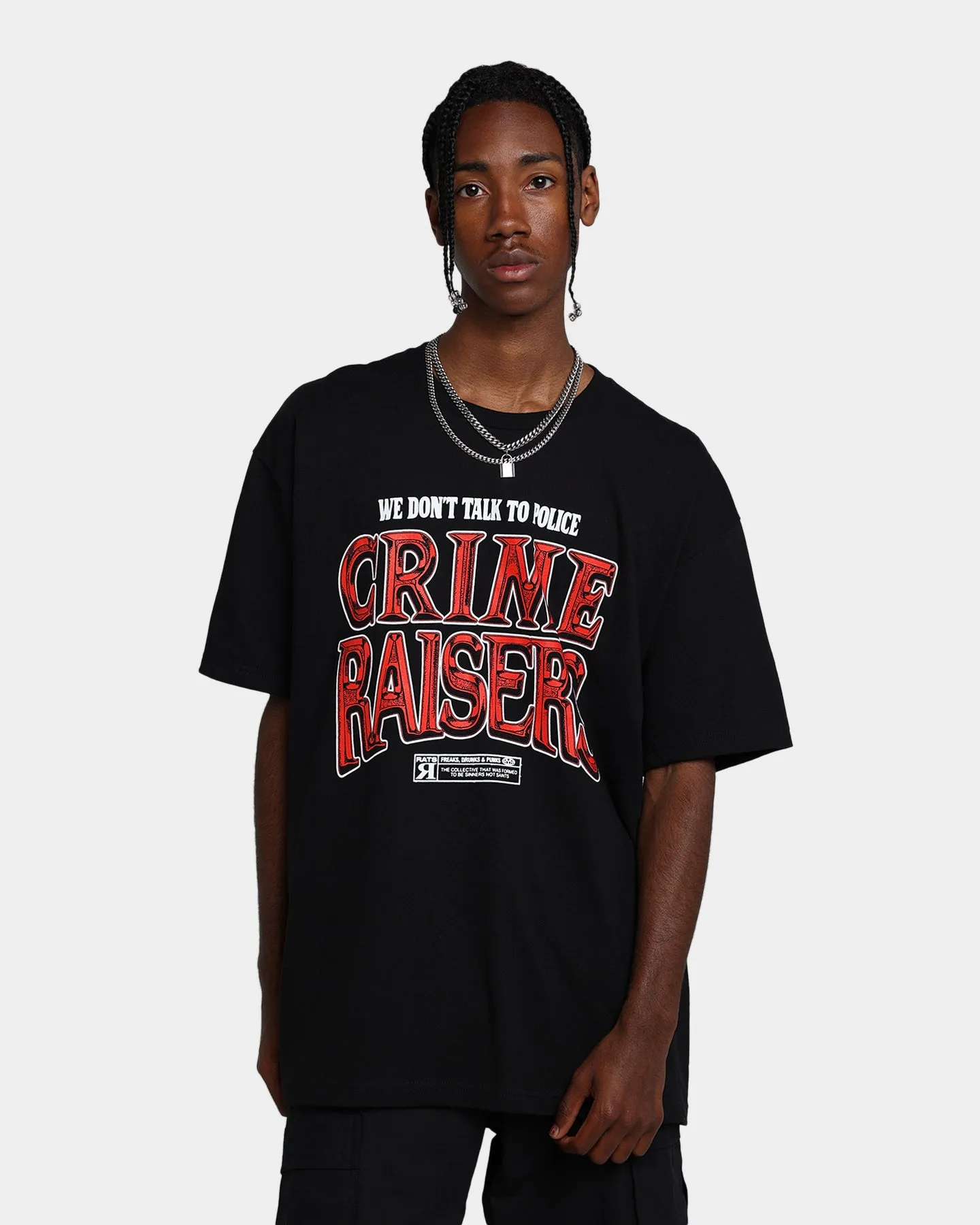 Rats Get Fat Crime Raisers T-Shirt Black VintageWashEffect