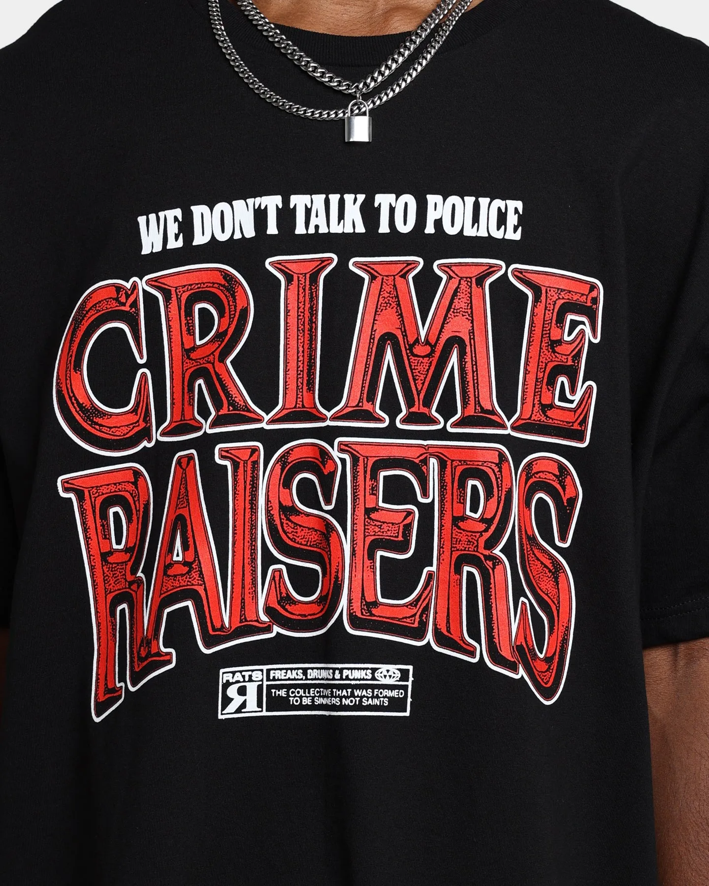 Easy Wear Look Rats Get Fat Crime Raisers T-Shirt Black