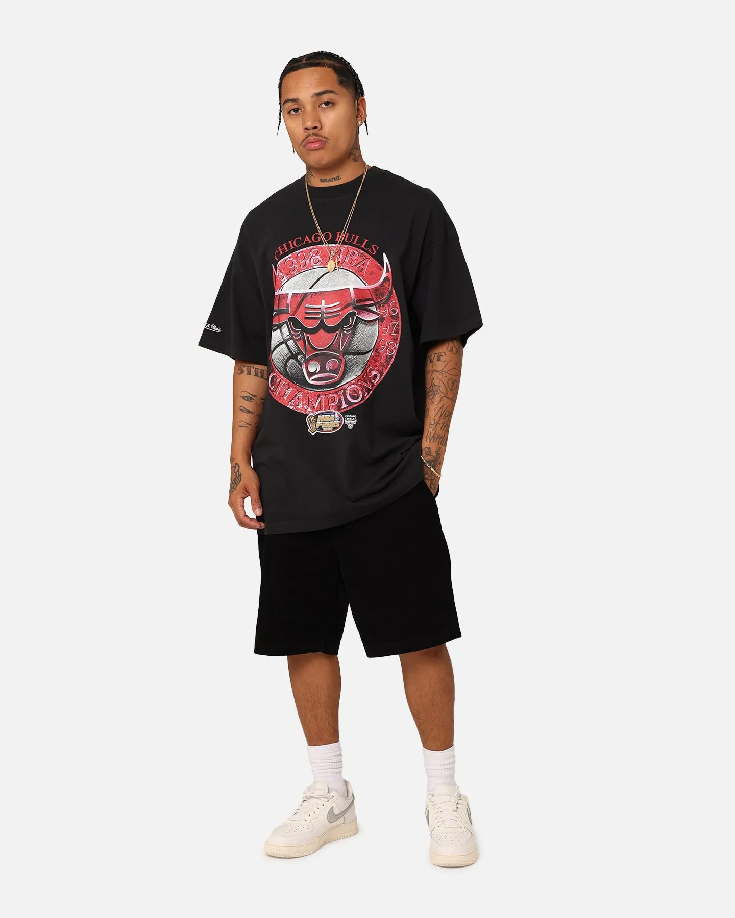 Good stretch Printed design Mitchell & Ness Chicago Bulls 1998 Game 6 T-Shirt Faded Black