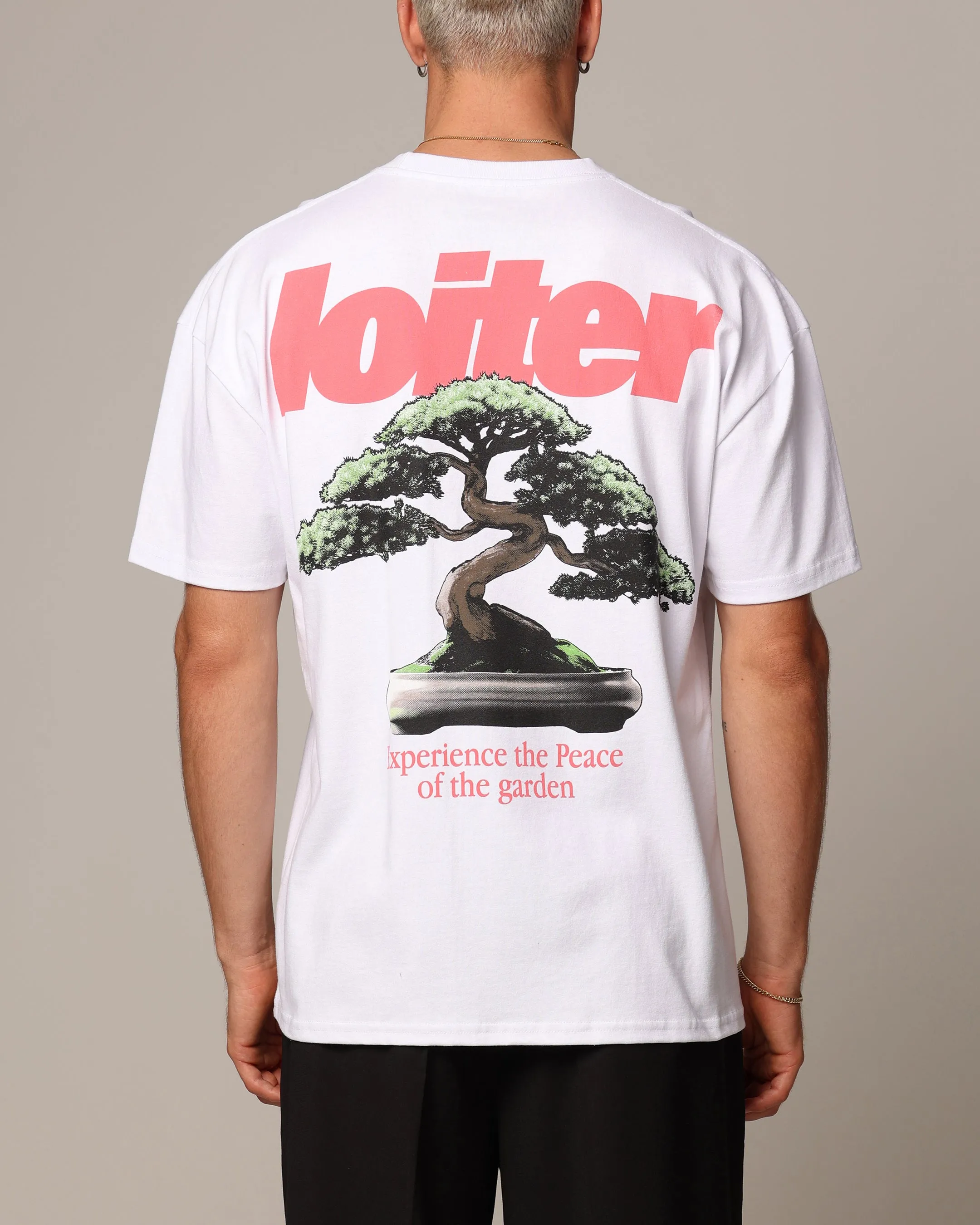 Ribbed Collar Design Simple Yet Cozy Loiter Bonsai Heavyweight T-Shirt White