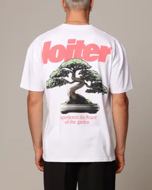 Ribbed Collar Design Simple Yet Cozy Loiter Bonsai Heavyweight T-Shirt White