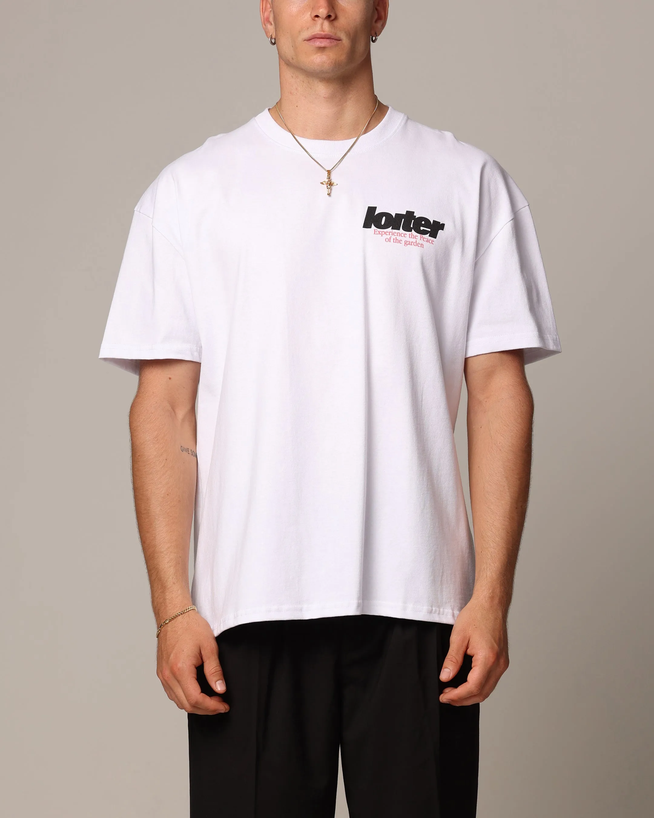 Loiter Bonsai Heavyweight T-Shirt White Taped Neckline Quick-Dry Fabric