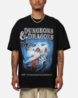 Rats Get Fat X Dungeons And Dragons Wizard Heavyweight Vintage T-Shirt Black Simple Comfort Wear
