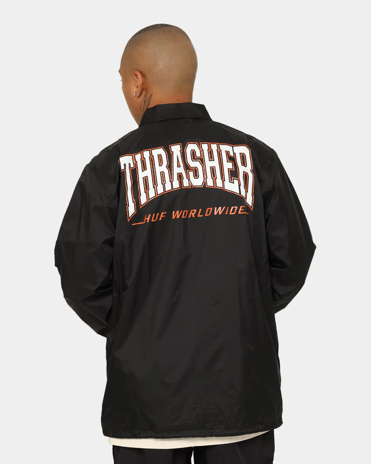 HUF X Thrasher Split Coaches Jacket Black Prayer