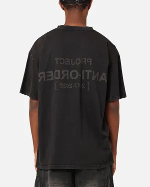 The Anti Order Project Anti T-Shirt Black Acid Wash Garment Washed Texture Stylish Wear