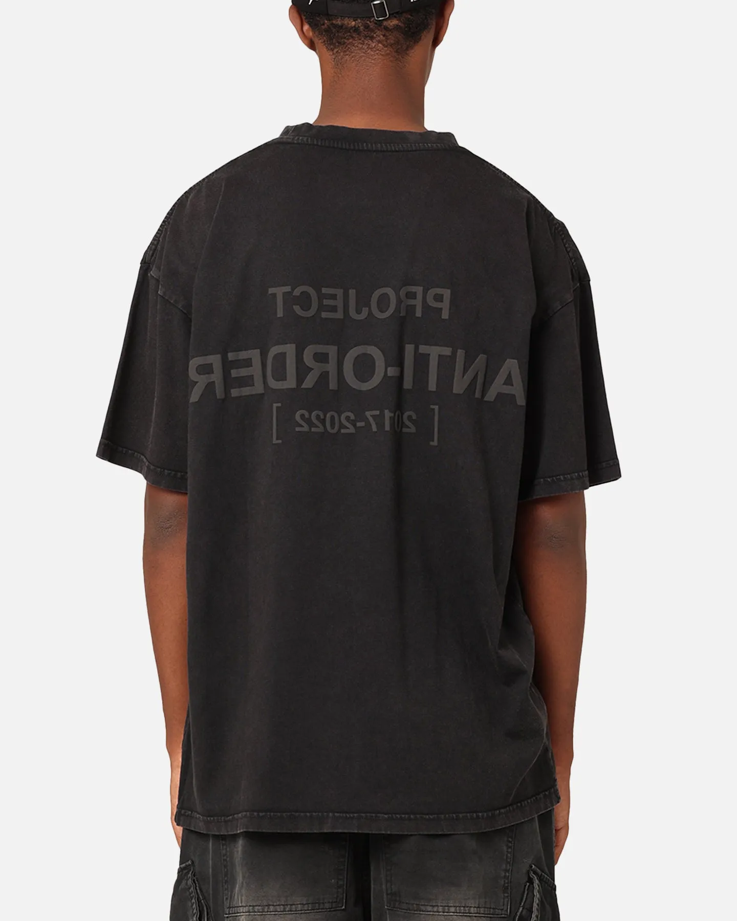 The Anti Order Project Anti T-Shirt Black Acid Wash Garment Washed Texture Stylish Wear