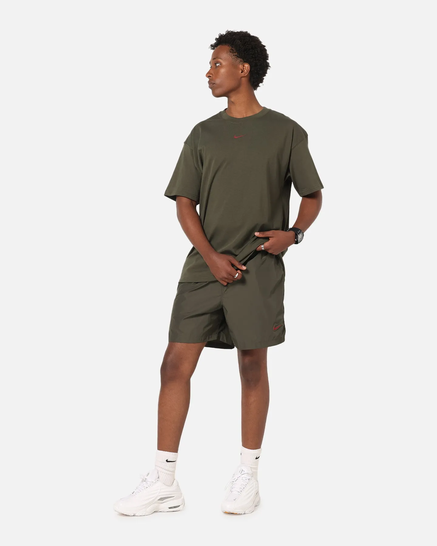 Nike Nocta Cardinal Nylon Shorts Khaki Quick Fit Performance ReinforcedPockets